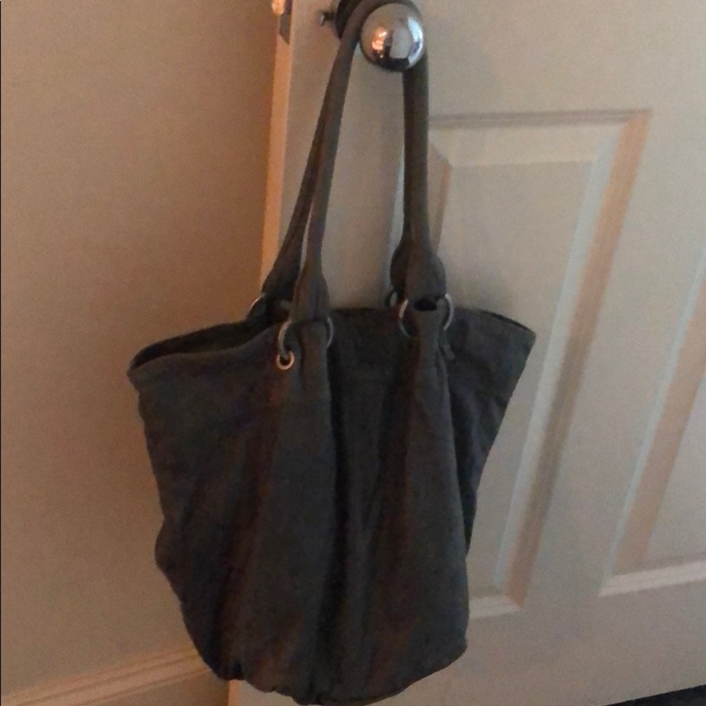 RABEANCO  Soft Grey Leather Bucket Bag